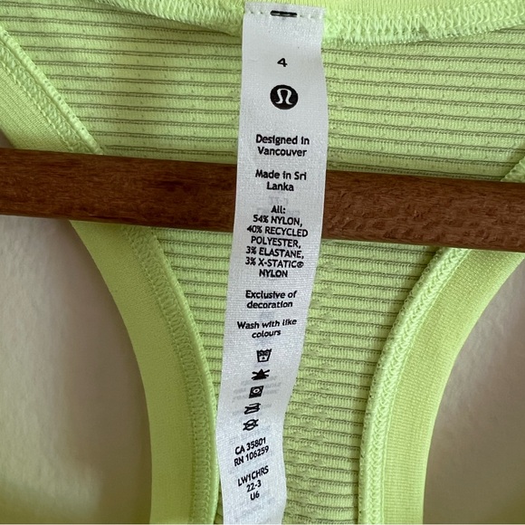 NWT Lululemon Swiftly Tech Racerback Tank Top 2.0, Size 4, Color: Faded Zap - Picture 4 of 7